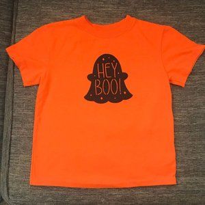 Garanimals Orange Short-Sleeved T-Shirt w/"Hey Boo" Black Glitter Iron-On (4T)